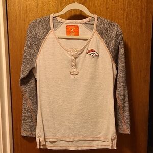 Antigua Gray and Cream Long Sleeve Henley